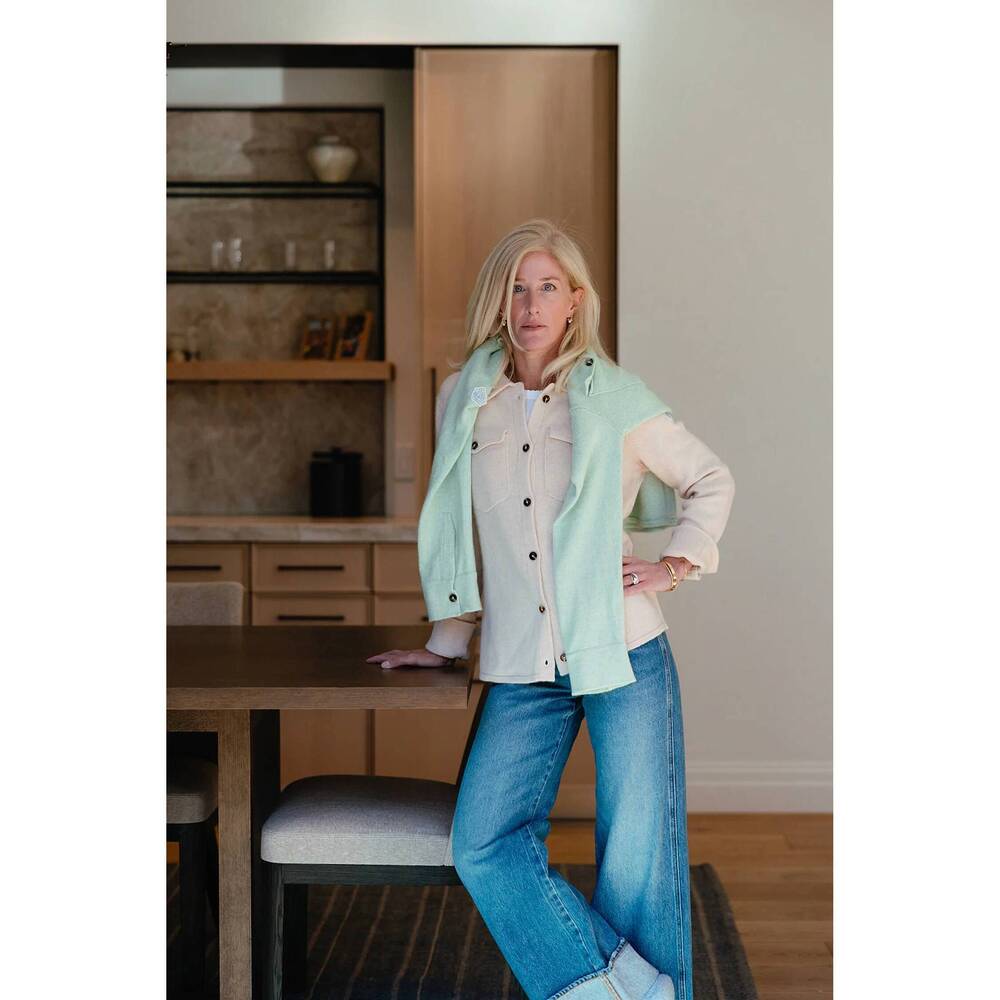 NEW POWDER PUFF COLLECTION cashmere work shirt in pink